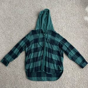 American Eagle Women’s Hooded Button-Up Flannel